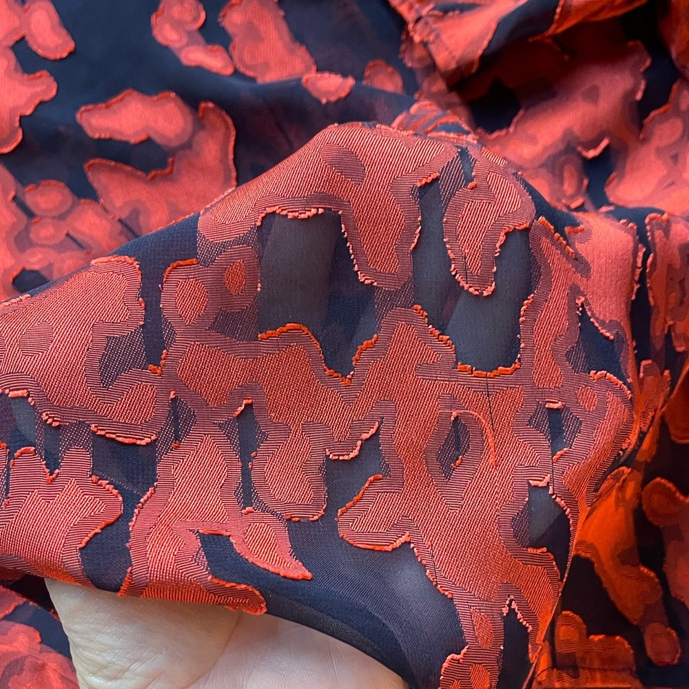 Babaton Orange And Black Patterned Blouse - image 4